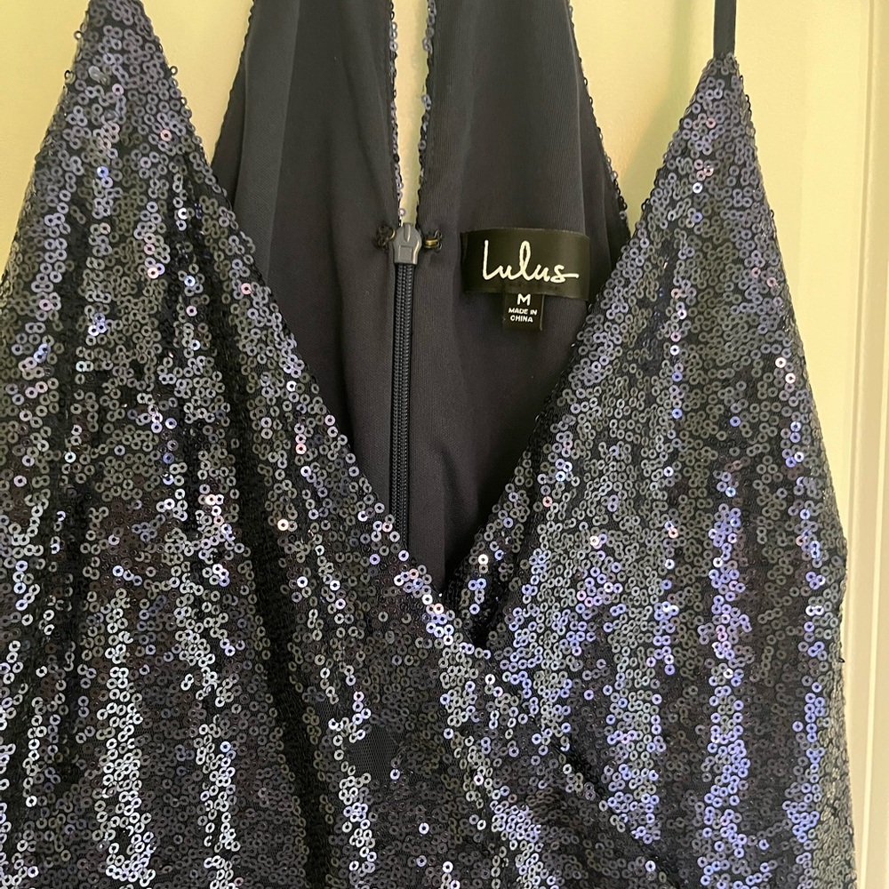 Lulus Navy Sequin Mini Dress - Picture 3 of 3